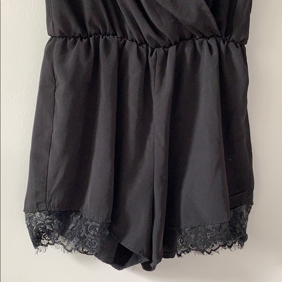Urban outfitters Black Silky  Lace romper - Picture 4 of 7